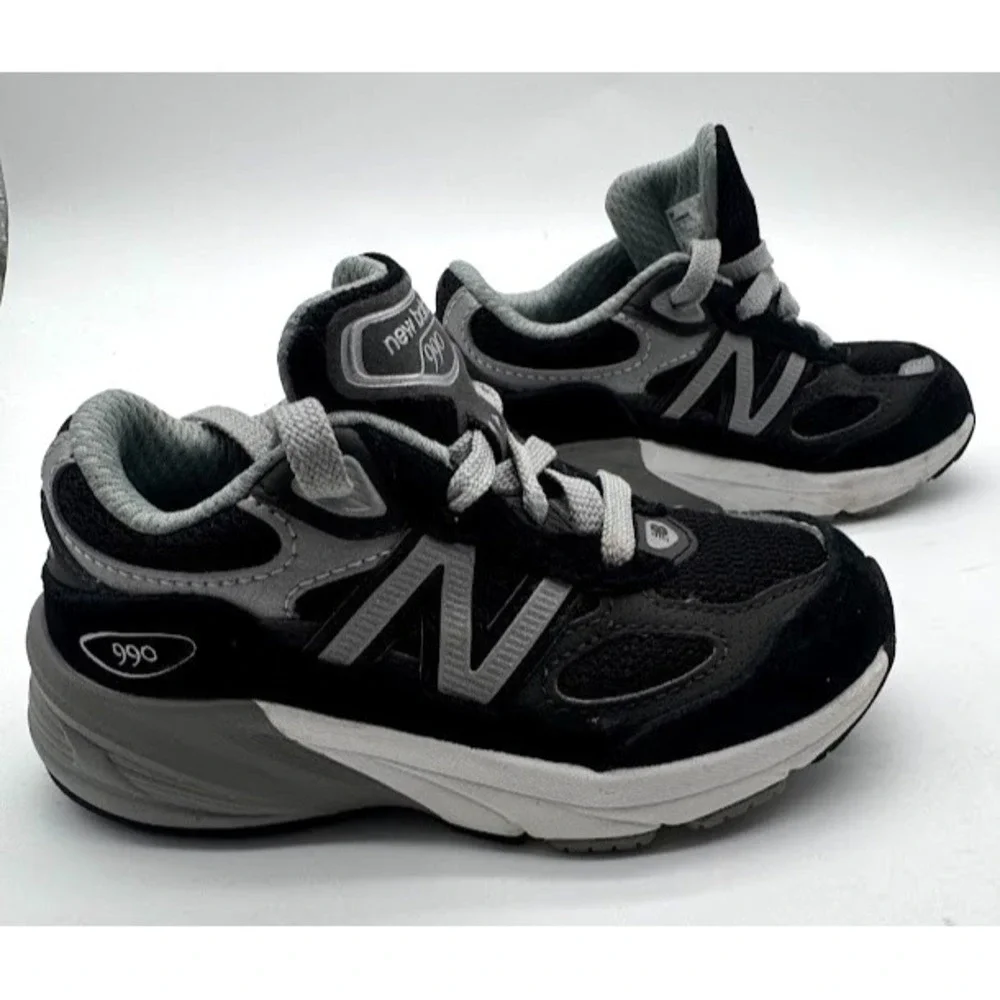 New Balance 990v6 Kids Black Gray Running Shoes IC990BK6 US 8C Toddler
